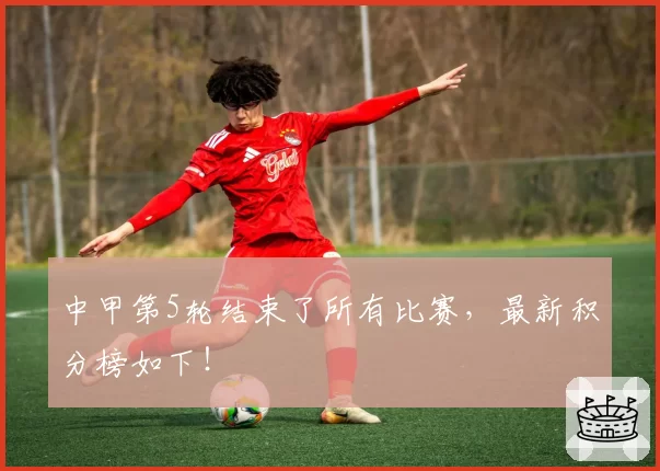 中甲第5轮结束了所有比赛，最新积分榜如下！