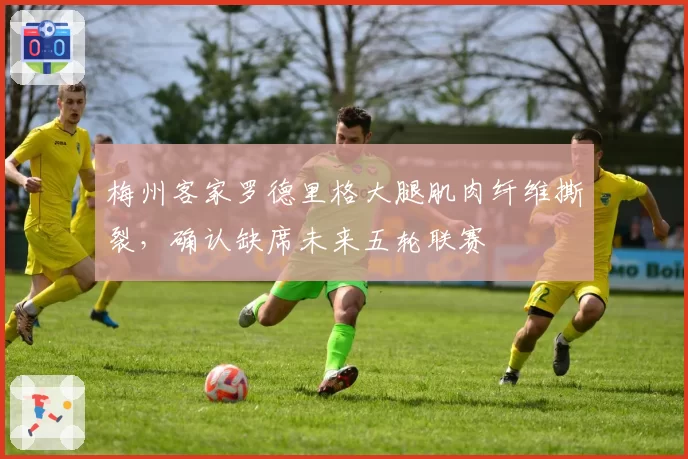 梅州客家罗德里格大腿肌肉纤维撕裂，确认缺席未来五轮联赛